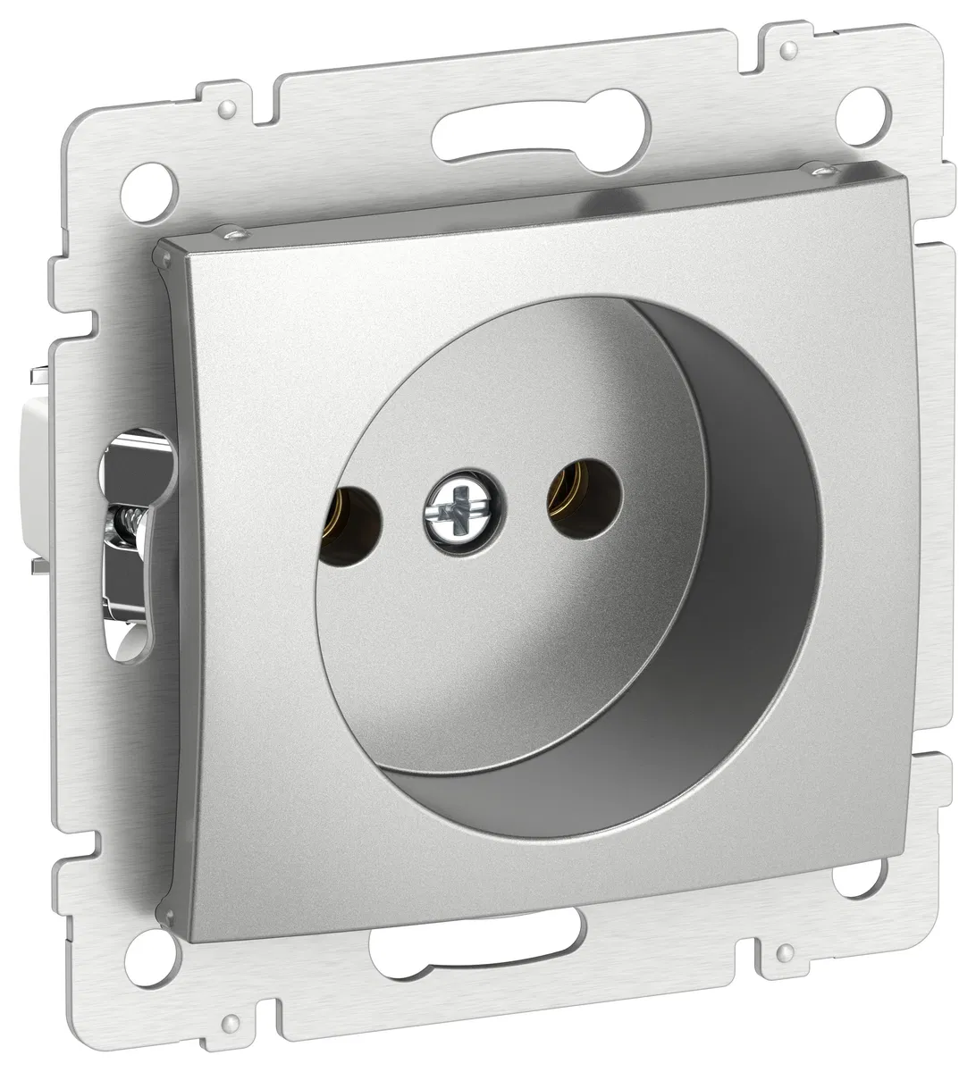 IEKVALENA Socket 1-gang without grounding without protective shutters 16A 6943411 aluminum IEK