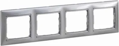 VALENA DIY Рамка 4местная алюминий матовый 694379 IEK