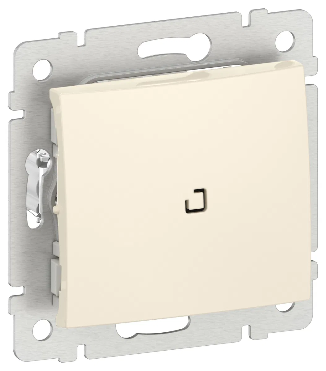 IEKVALENA 1-gang illuminated switch 1L 10AX screwless terminals 6956011 ivory IEK
