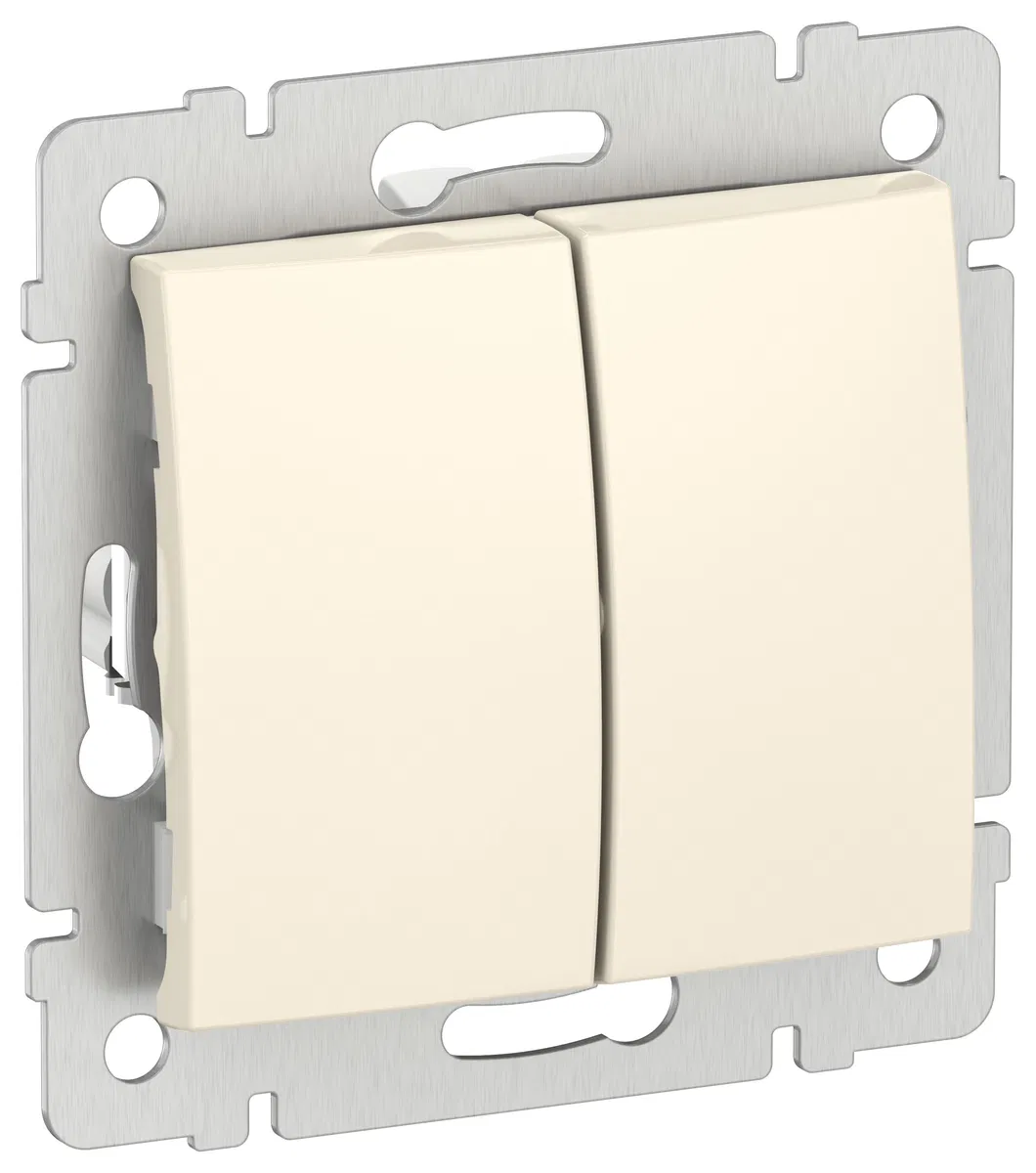 IEKVALENA 2-gang switch scheme 5 10A screwless terminals 6956051 ivory IEK