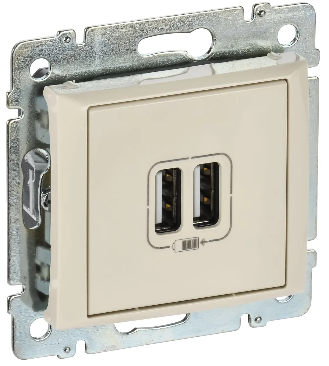 VALENA Розетка USB A + A 15Вт слоновая кость 774170 IEK