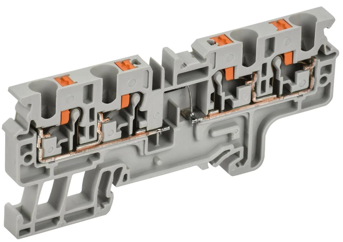 ARMAFIX Колодка клеммная CP4/4(E)D1 4х-проводная Push In с встроенным диодом IEK AF-CT22-07-22-K03-004