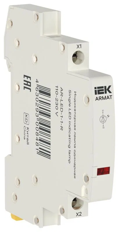 Лампа индикаторная одинарная LED 110-230В AC красн. ARMAT IEK AR-LED-1-1-R