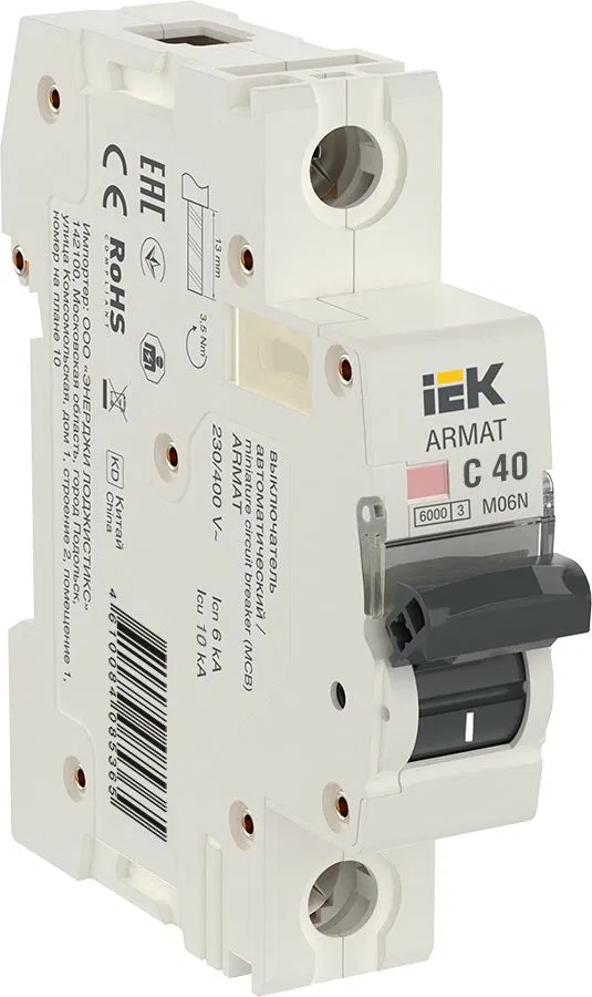 ARMAT Circuit breaker M06N 1P C 40A IEK AR-M06N-1-C040