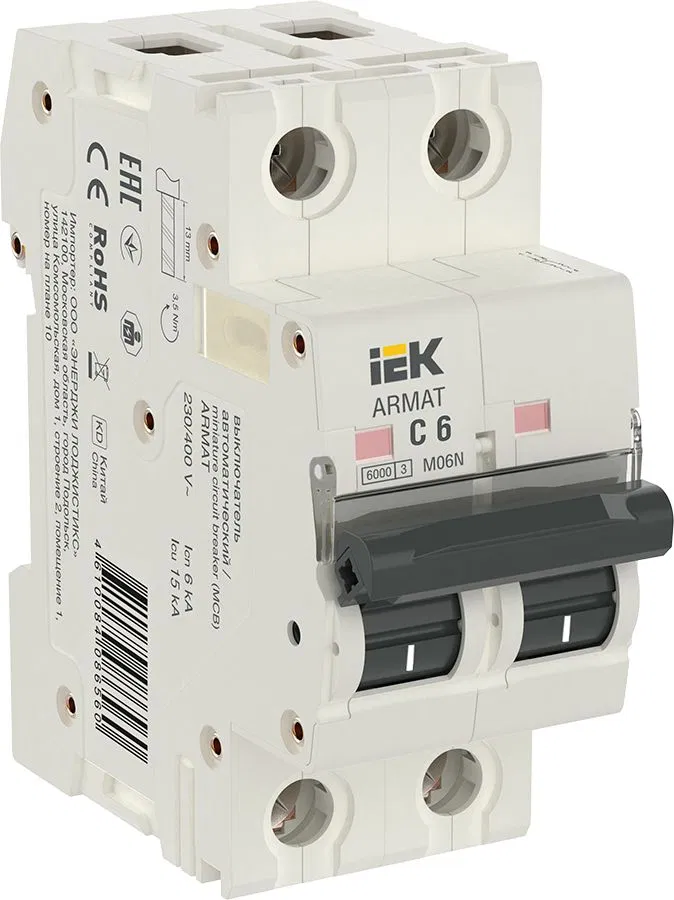 ARMAT Автоматический выключатель M06N 2P C 6А IEK AR-M06N-2-C006