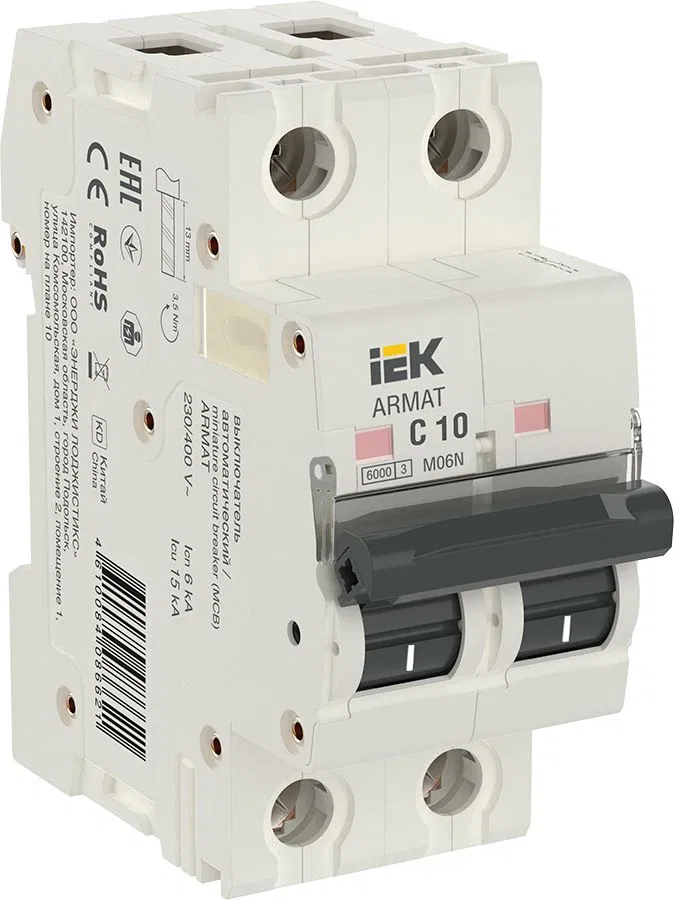 ARMAT 自动断路器 M06N 2P C 10A IEK AR-M06N-2-C010