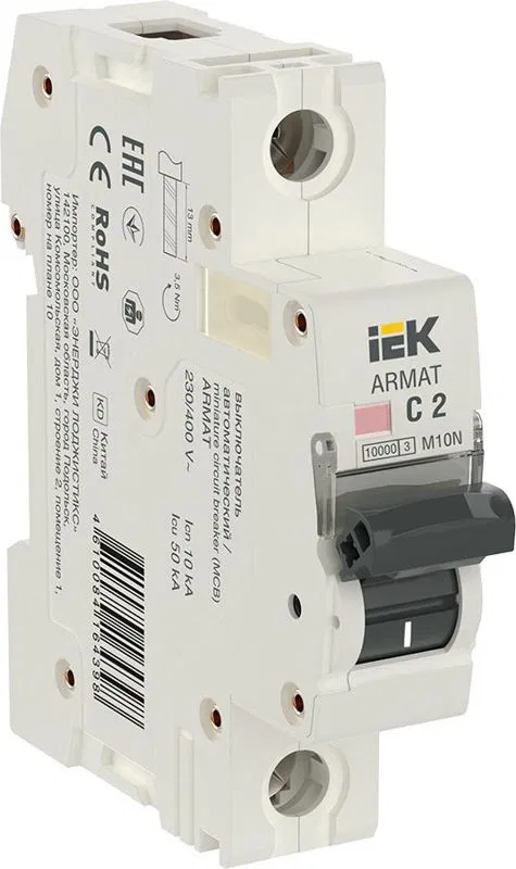 Выключатель автоматический модульный 1п C 2.5А M10N ARMAT IEK AR-M10N-1-C2D5