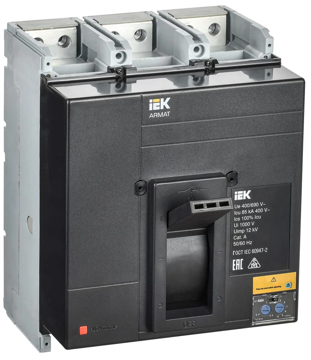 ARMAT Авт. выкл. лит. корпус 3P N 85кА 800А ТМ рег. IEK AR-MCCB-3N-085-0800A-ATUC IEK