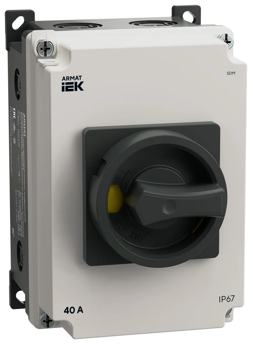 ARMAT Выключатель-разъединитель SDM 3P 40А в пластиковом боксе IP67 IEK