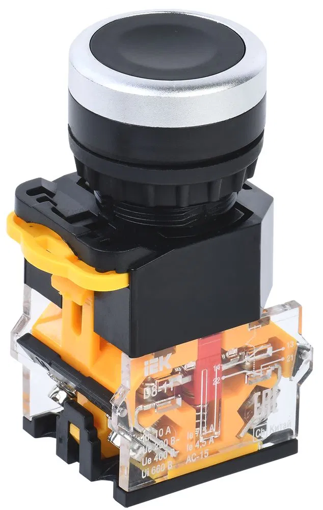 Control pushbutton D8-11 d=22mm 1NO+1NC black IEK BBT30-11-3-22-K02