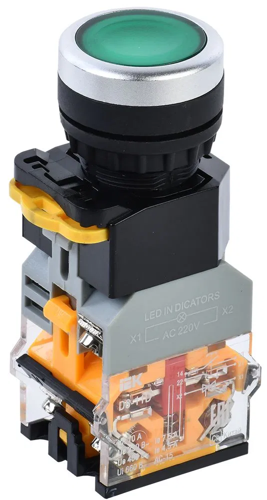 控制按钮 D8-11D d=22mm 1NO+1NC 带指示灯 绿色 IEK BBT30-11D-3-12-K06