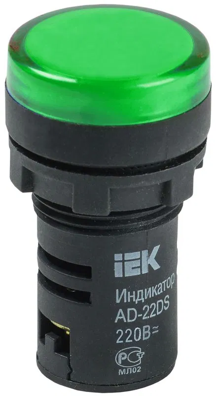 Лампа светосигнальная AD22DS d22мм 36В AC/DC зел. KARAT IEK BLS10-ADDS-036-K06