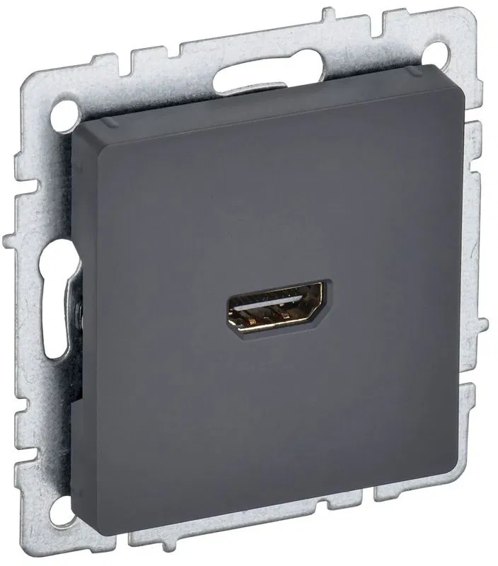 Розетка СП BRITE HDMI РHDMI-0-БрГ механизм графит IEK BR-H10-K53