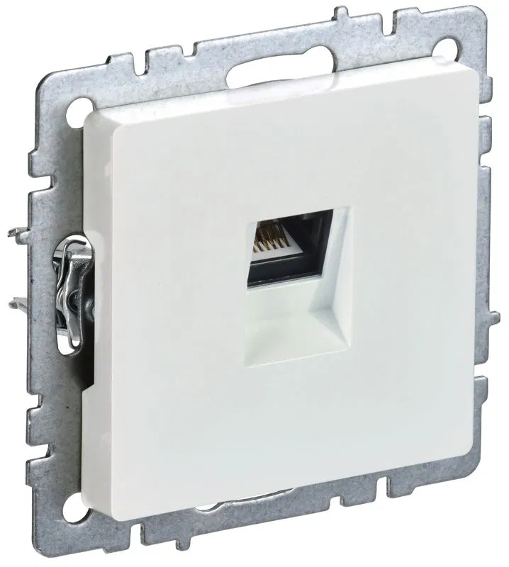 Розетка компьютерная СП RJ45 кат.6 BRITE РК11-БрЖ механизм жемчуж. IEK BR-K10-2-K36