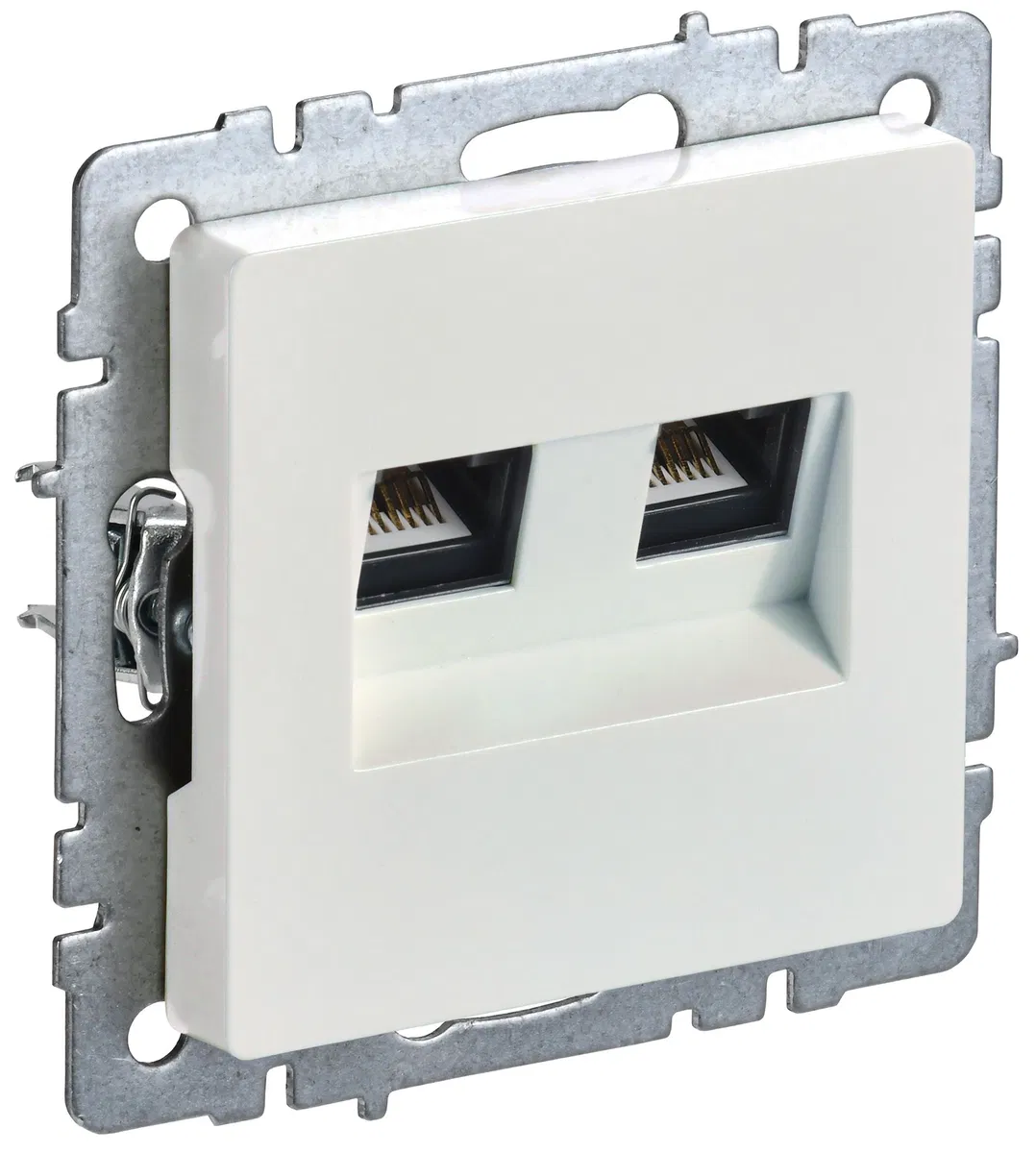 BRITE Розетка двойная RJ11+RJ45 кат.5E РК/Т12-БрЖ жемчуг IEK BR-KT20-O-1-K36