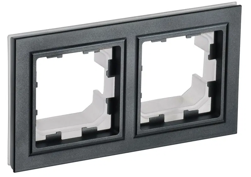 Рамка 2-м IP44 BRITE РУ-2-БрЧ-44 черн. IEK BR-M22-44-K02