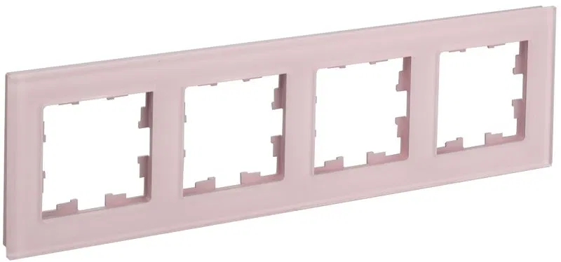Рамка 4-м BRITE РУ-4-2-Бр стекло розовый матов. IEK BR-M42-G-31-K14