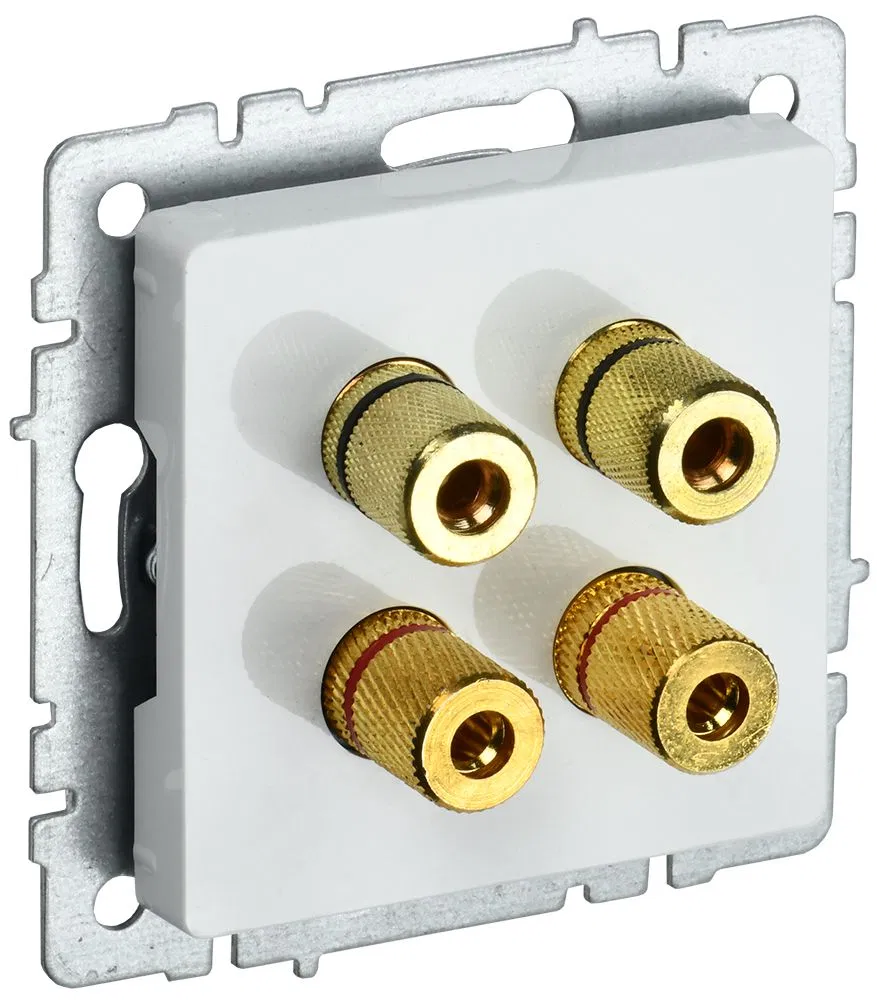 BRITE 4位音频插座 РА10-БрБ 白色 IEK BR-S40-K01
