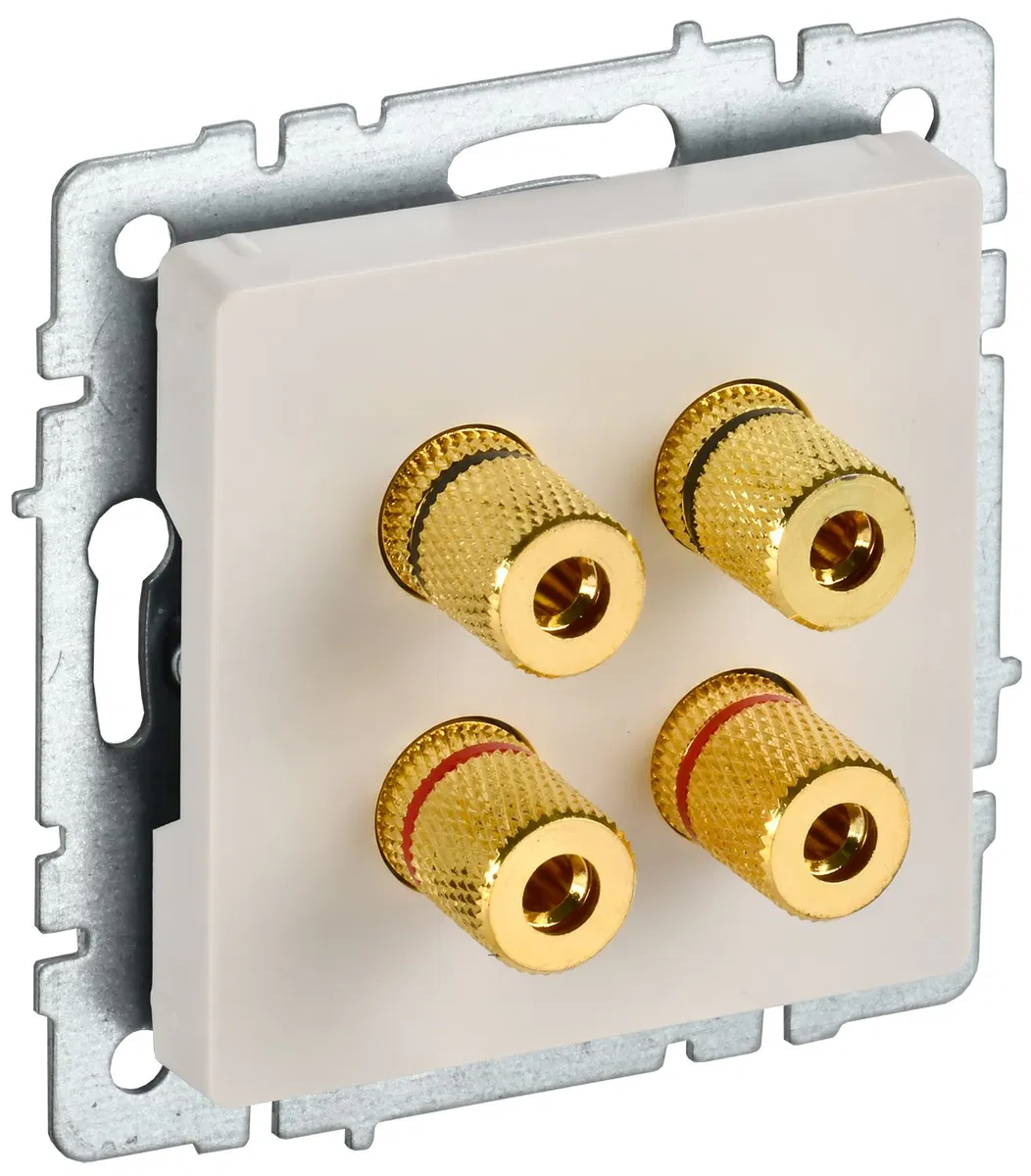 BRITE Аудиорозетка 4-местная РА10-БрКр бежевый IEK BR-S40-K10