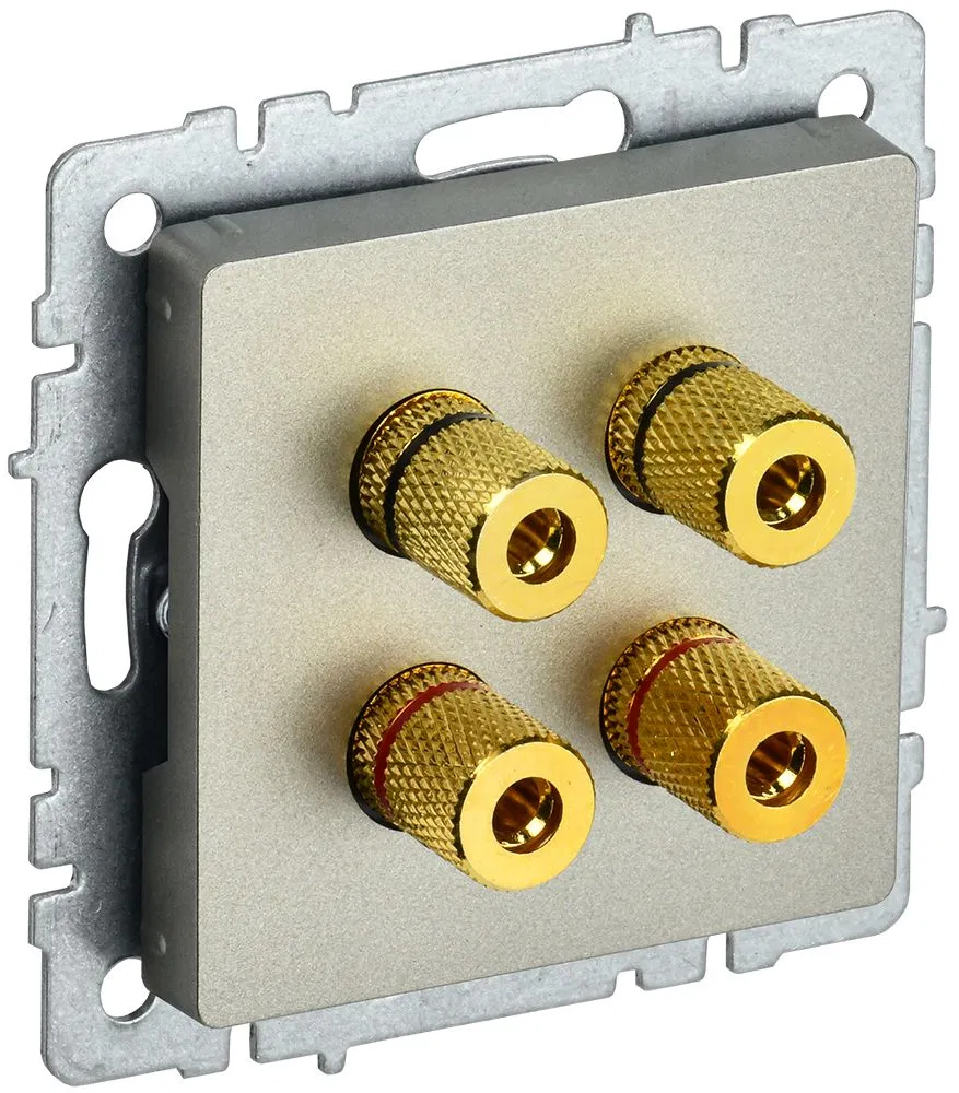 BRITE Аудиорозетка 4-местная РА10-БрШ шампань IEK BR-S40-K37