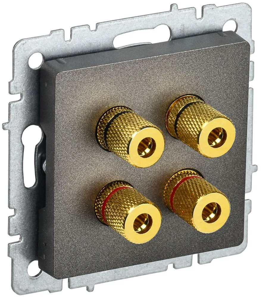 BRITE Аудиорозетка 4-местная РА10-БрТБ темная бронза IEK BR-S40-K45