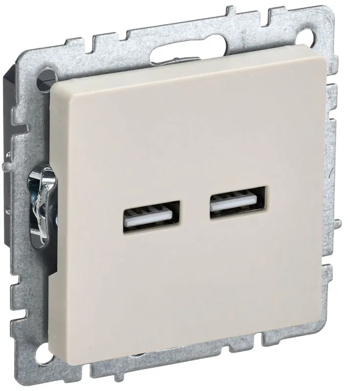 Розетка BRITE USB A+A 3.1А РЮ10-1-БрКр механизм беж. IEK BR-U21-D31-K10