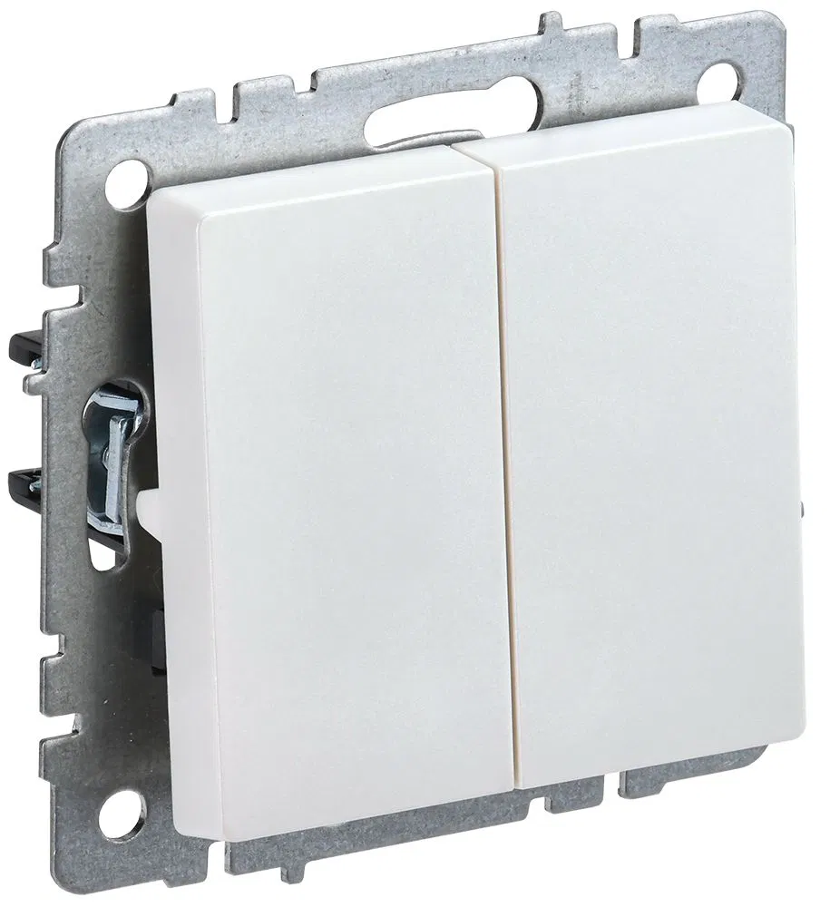 BRITE Выключатель 2-клавишный 10А ВС10-2-0-БрЖ жемчуг IEK BR-V20-0-10-K36