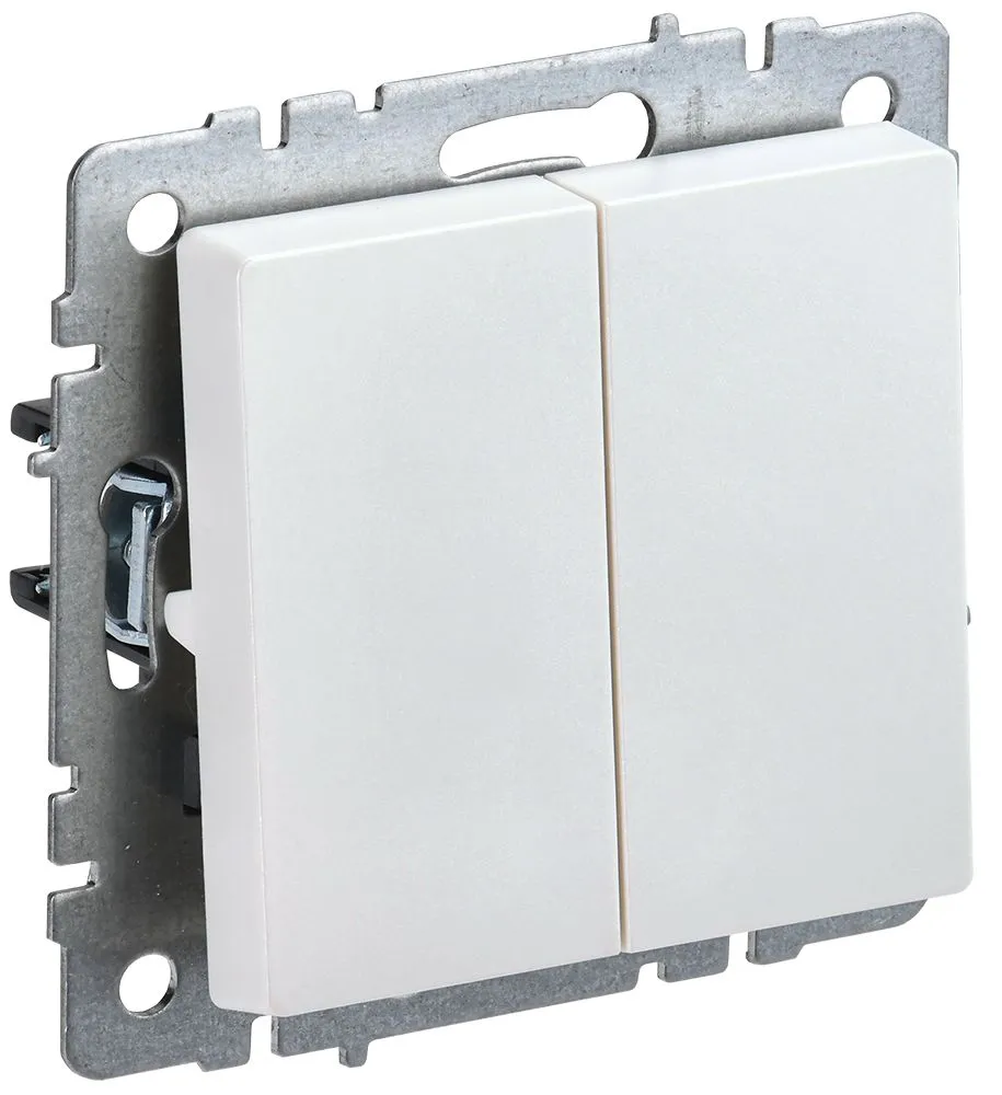 BRITE Выключатель 2-клавишный 10А ВС10-2-0-БрЖ жемчуг IEK BR-V20-0-10-K36