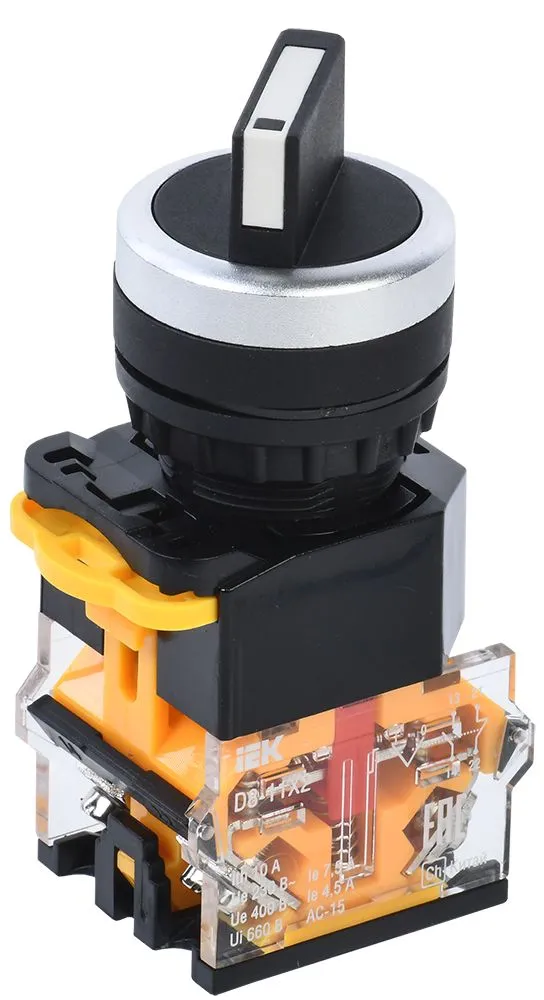 Переключатель D8-11X2 на 2 положения 1NO+1NC черный BSW30-11X2-3-24-2-K02 IEK