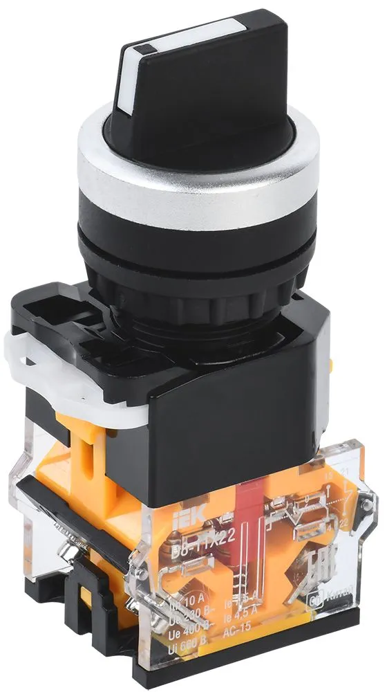 Переключатель D8-11X22 на 2 положения 1NO+1NC черный BSW30-11X22-3-24-2-K02 IEK