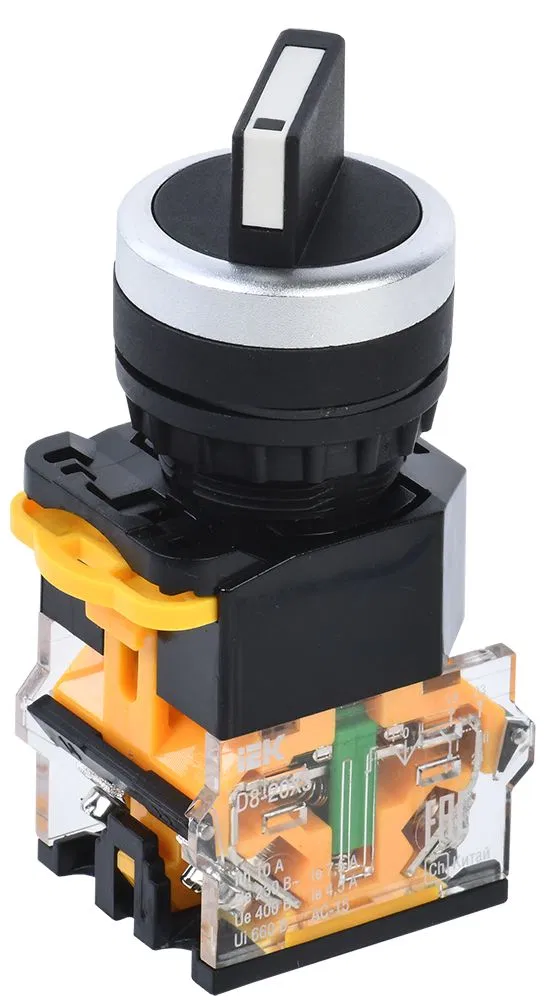 Selector switch D8-20X3 for 3 positions 2NO black IEK BSW30-20X3-4-24-2-K02