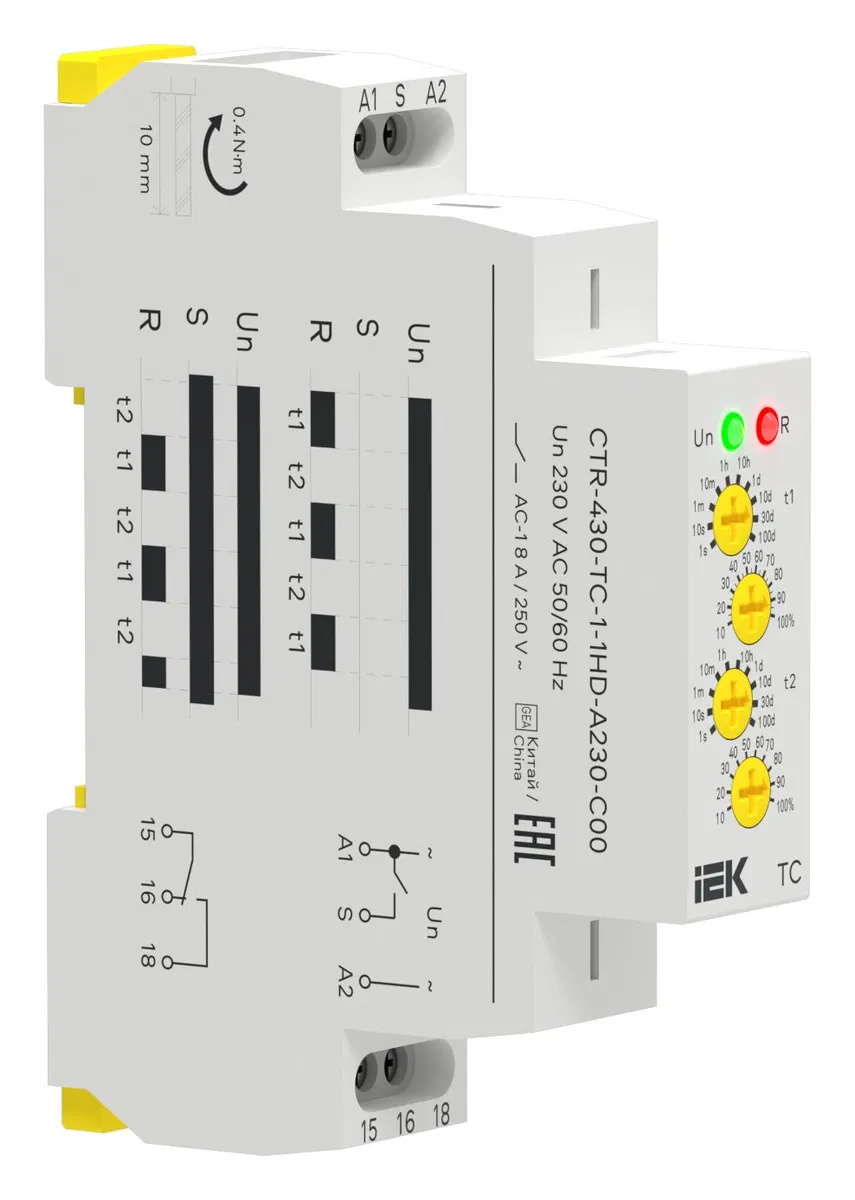 Реле циклическое TC 1 контакт 230В AC IEK CTR-430-TC-1-1HD-A230-C00