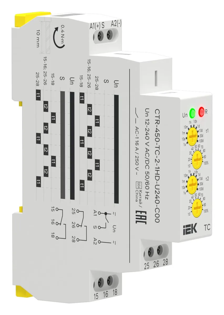 Реле циклическое TC реверсивное 2 контакта 12-240В AC/DC AC IEK