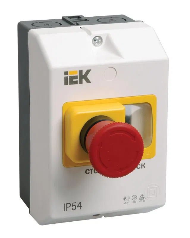 Оболочка защитная с кнопкой "Стоп" IP54 IEK DMS11D-PC55