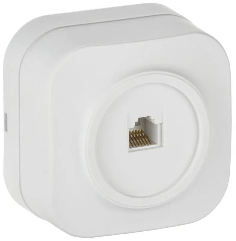 Розетка компьютерная ОП GLORY РК10-ХБм RJ45 кат.5E бел. матов. IEK EKH10-K01M