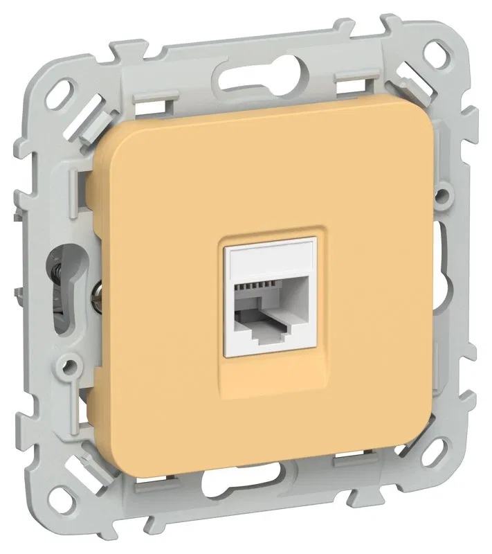 Розетка компьютерная СП FLITE РК5е-1-0-ФлЗ RJ45 кат.5E UTP механизм золотарник IEK FI-K12-1-K90