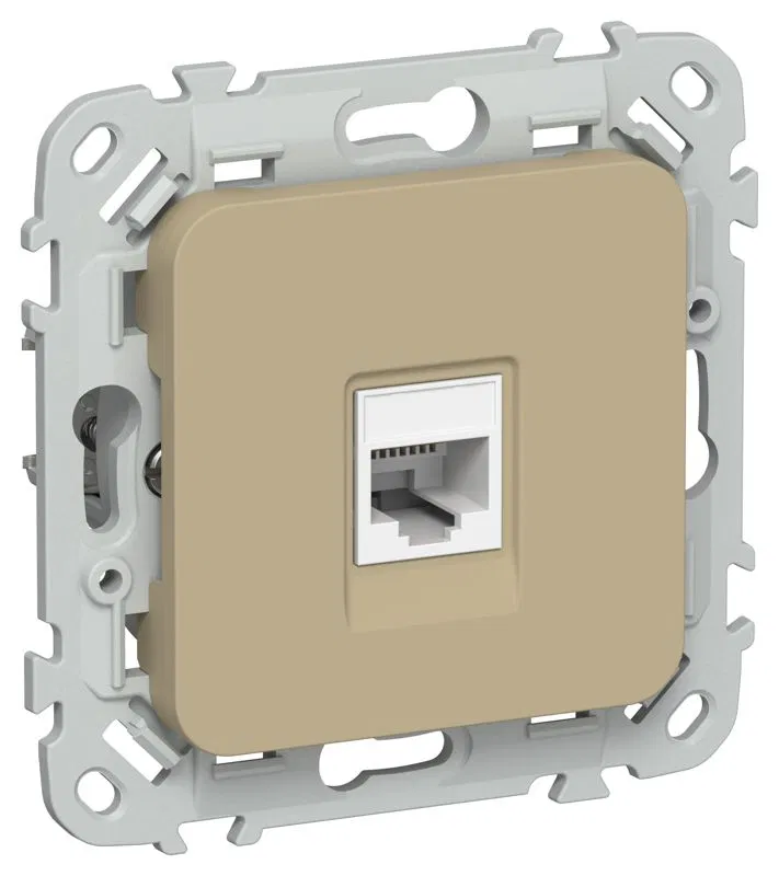 Розетка компьютерная СП FLITE РК6-1-0-ФлХ RJ45 кат.6 UTP механизм хаки IEK FI-K12-2-K59