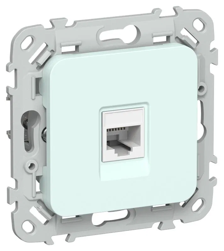Розетка компьютерная СП FLITE РК6-1-0-ФлХЛ RJ45 кат.6 UTP механизм холод. лед IEK FI-K12-2-K94