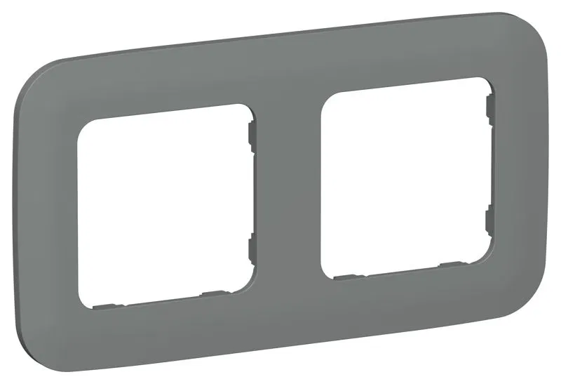 Рамка 2-м СП FLITE РУ-2-А-ФлМА мокрый асфальт IEK FI-M22-31-20-K80