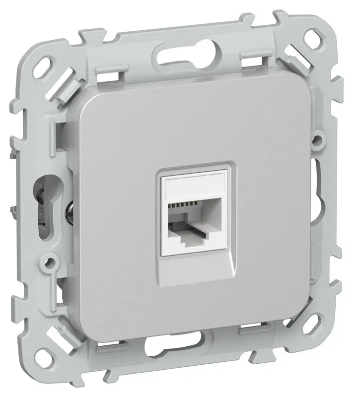 Розетка телефонная СП FLITE РТ3-1-ФлА RJ11 кат.3 механизм алюм. IEK FI-T10-K47