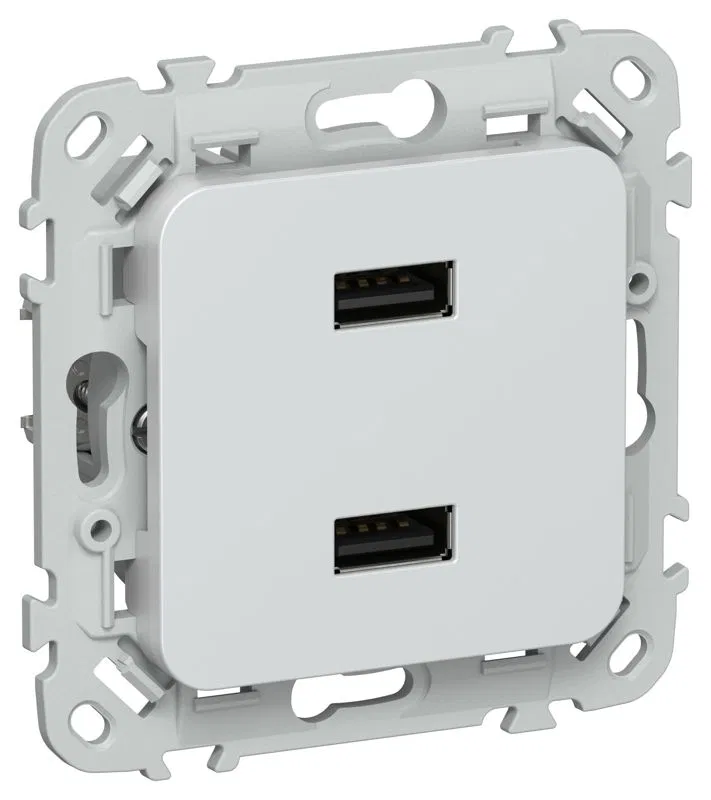 Розетка USB AA СП FLITE РЮ-2-ФлЖ 2.1А механизм жемчуж. IEK FI-U21-D31-K36
