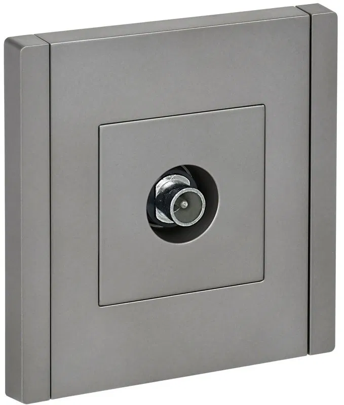 Розетка TV проходная FORTE&PIANO FP529 сталь IEK FP-A10-P-K46