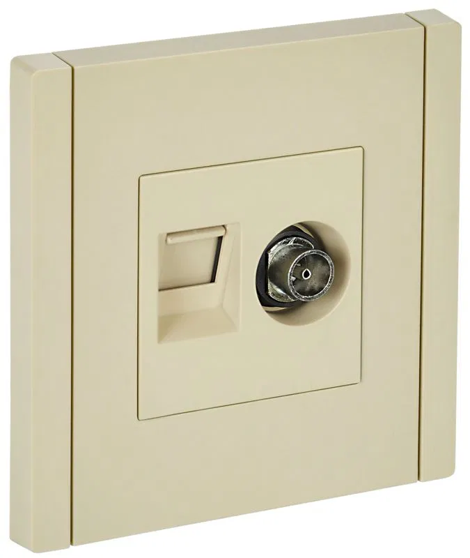 Розетка 2-м TV+RJ45 кат.5E FORTE&PIANO FP436 ваниль IEK FP-AK20-1-K10