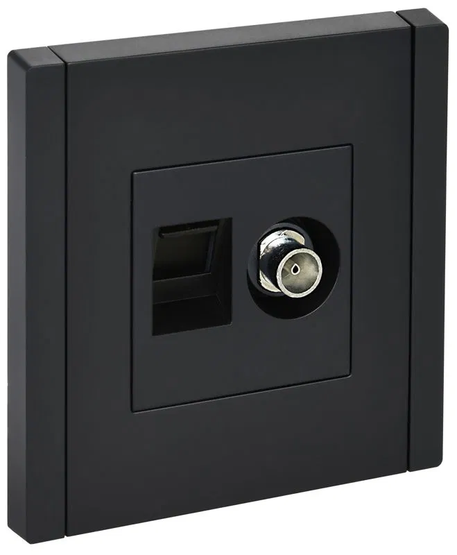 Розетка 2-м TV+RJ45 кат.6 FORTE&PIANO FP137 черн. IEK FP-AK20-2-K02