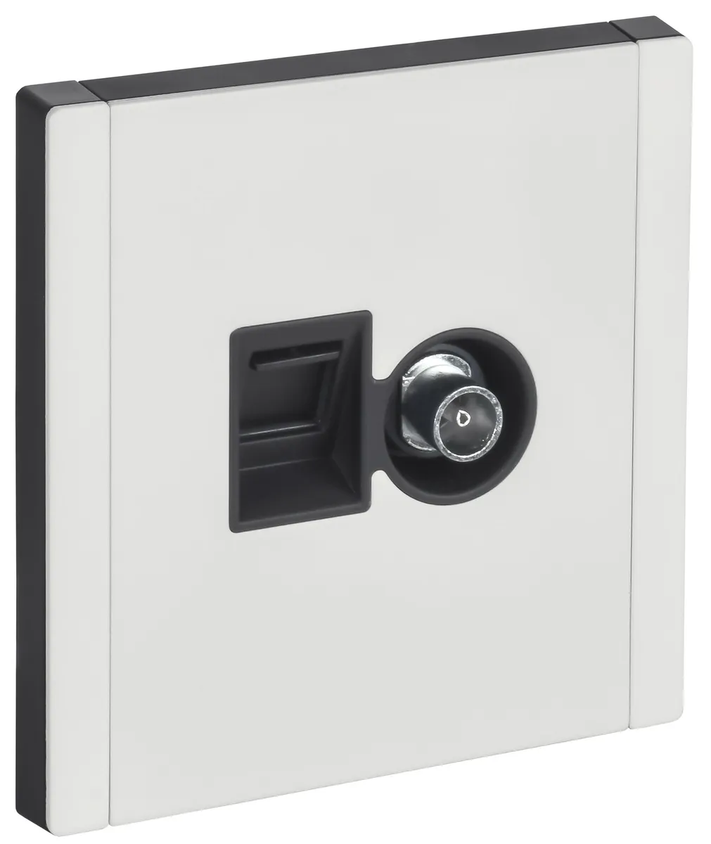 Розетка 2-м FORTE&PIANO FP237M TV+RJ45 кат.6 бел. IEK FP-AK20-2-M-K01