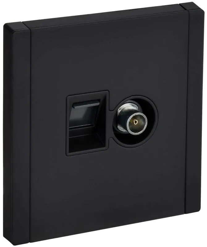 Розетка 2-м TV+RJ45 кат.6 FORTE&PIANO FP137M черн. IEK FP-AK20-2-M-K02