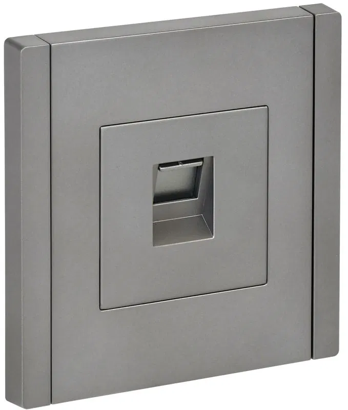Розетка компьютерная RJ45 кат.6 FORTE&PIANO FP531 сталь IEK FP-K10-2-K46