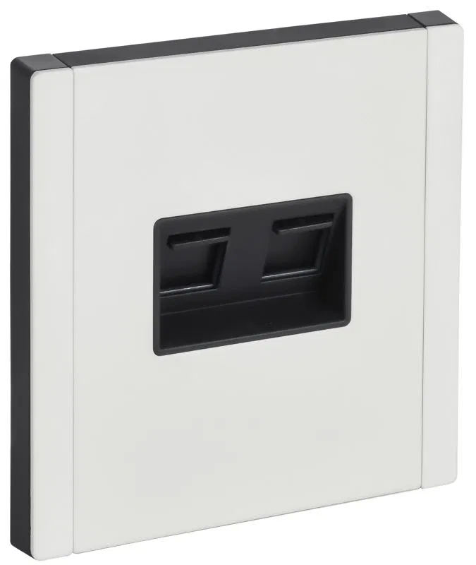 Розетка компьютерная 2-м FORTE&PIANO FP233M RJ45 кат.5E бел. IEK FP-K20-1-M-K01