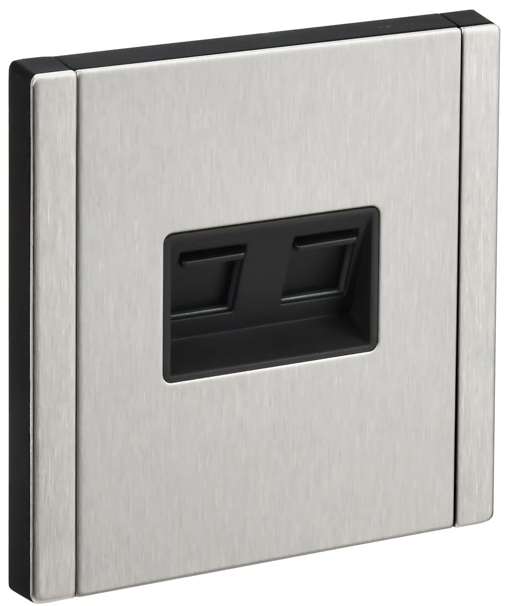 Розетка компьютерная 2-м СП FORTE&PIANO FP733M RJ45 кат.5E IP20 никель IEK FP-K20-1-M-K50