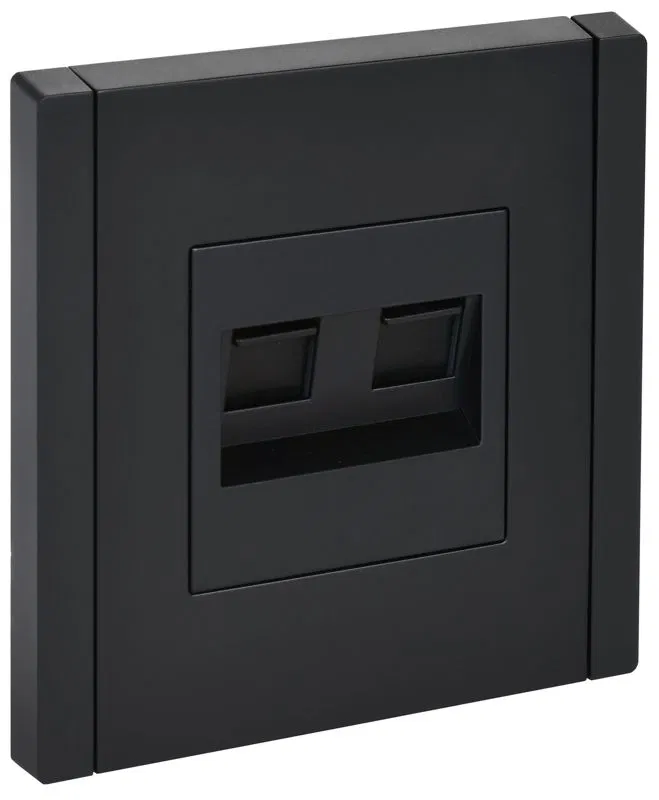 Розетка компьютерная 2-м RJ45 кат.6 FORTE&PIANO FP134 черн. IEK FP-K20-2-K02